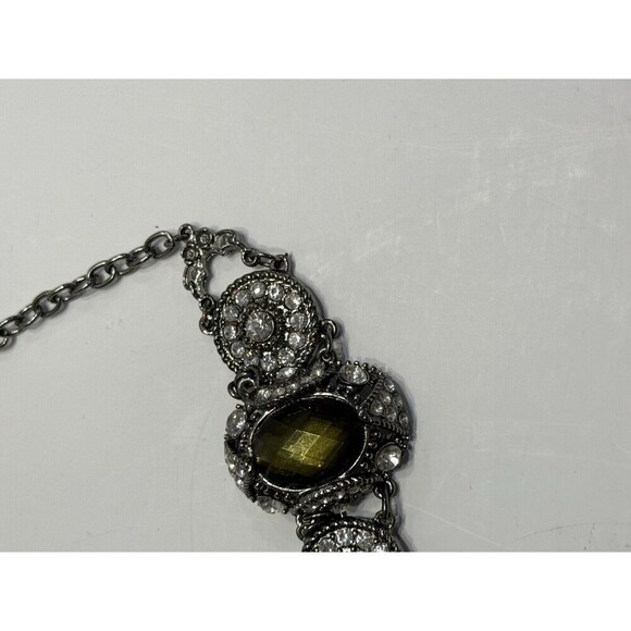 Vintage VCLM Rhinestone Statement Panel Necklace Victorian Revival Choker - Picture 15 of 15